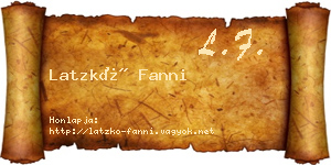 Latzkó Fanni névjegykártya