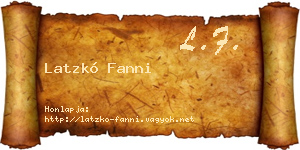 Latzkó Fanni névjegykártya
